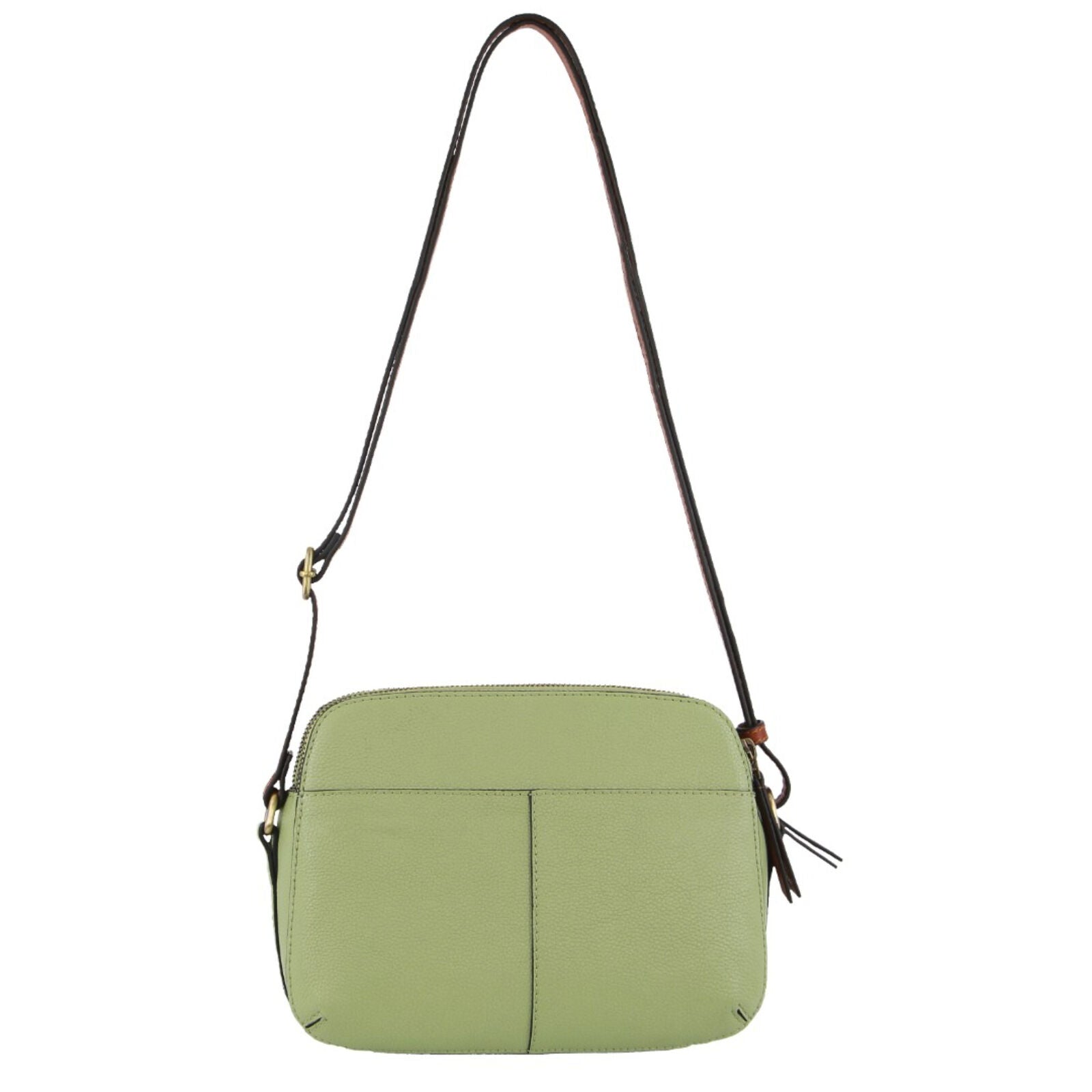 Pierre Cardin Leather Cross Body Bag Dual Zip Strap Shoulder Clutch in Jade V563-PC3670-JADE