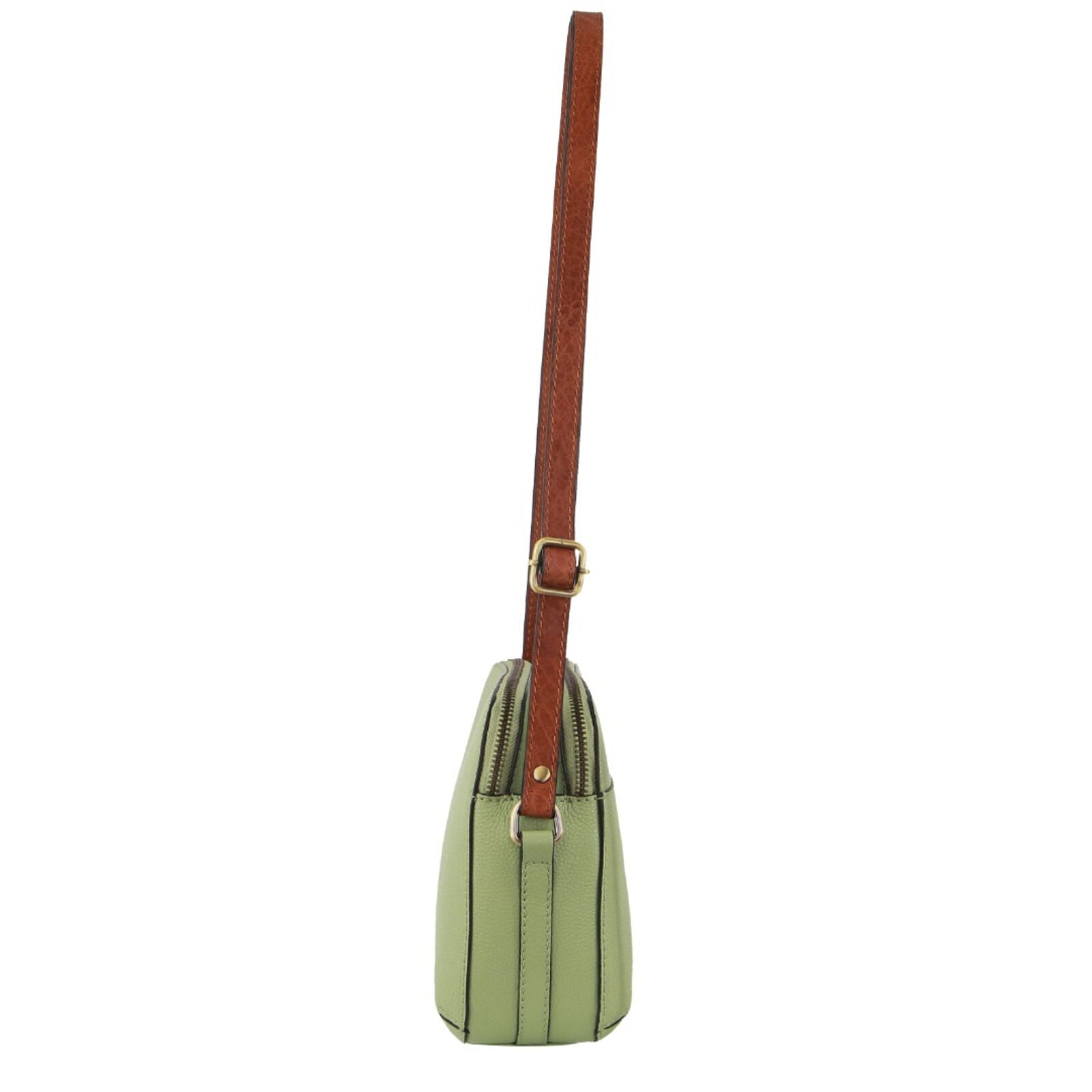 Pierre Cardin Leather Cross Body Bag Dual Zip Strap Shoulder Clutch in Jade V563-PC3670-JADE