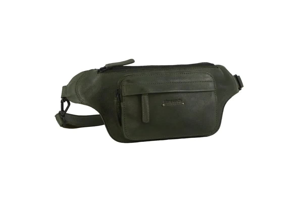 Pierre Cardin Mens Bum Bag Waist Pack Leather Travel Money Phone - Dark Green V563-PC3718-DK-GRN