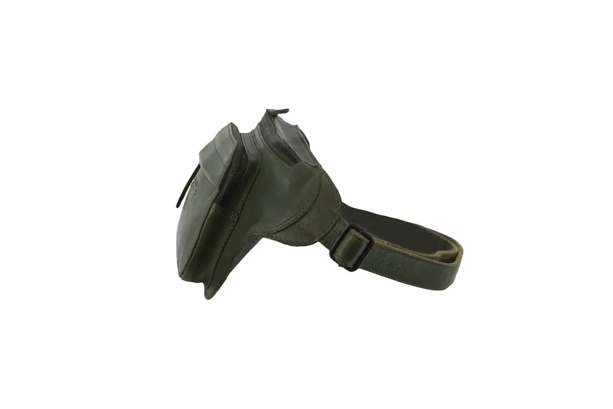 Pierre Cardin Mens Bum Bag Waist Pack Leather Travel Money Phone - Dark Green V563-PC3718-DK-GRN