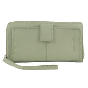 Pierre Cardin Womens Leather Zip Around Wallet RFID Blocking w/ Wristlet in Jade Green V563-PC3745-JADE