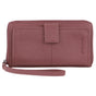 Pierre Cardin Womens Leather Zip Around Wallet RFID Blocking w/ Wristlet in Rose V563-PC3745-ROSE