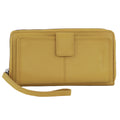 Pierre Cardin Womens Leather Zip Around Wallet RFID Blocking w/ Wristlet in Zinc Yellow V563-PC3745-ZINC_YELLOW