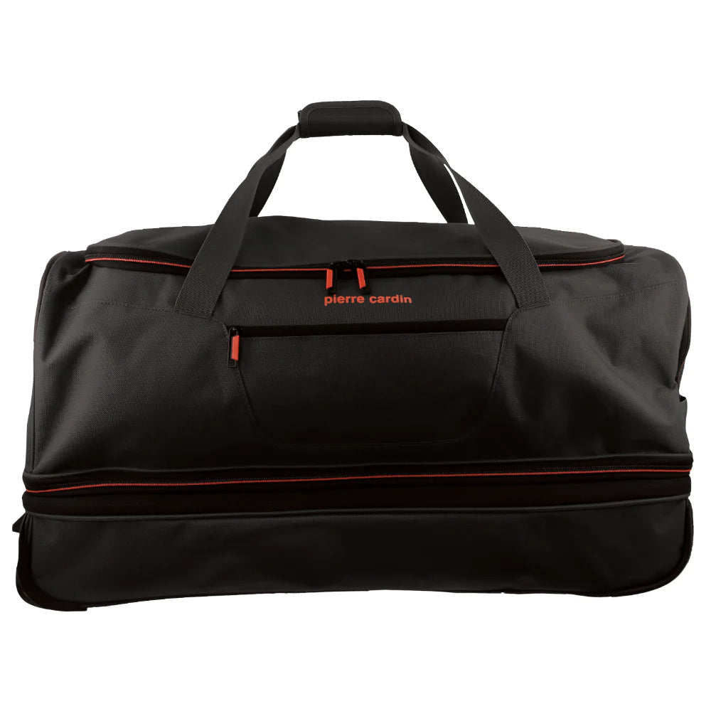140L Pierre Cardin Trolley Bag Medium Soft Travel Luggage Wheeled Duffle - Black V563-PC3766-BLACK