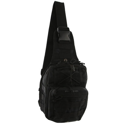 Pierre Cardin Cross Body Tactical Sling Bag Rucksack Army Style in Black V563-PC3857-BLACK
