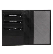 Pierre Cardin Leather Passport Holder Cover Travel Wallet w/ RFID Protection - Black V563-PC3907-BLACK