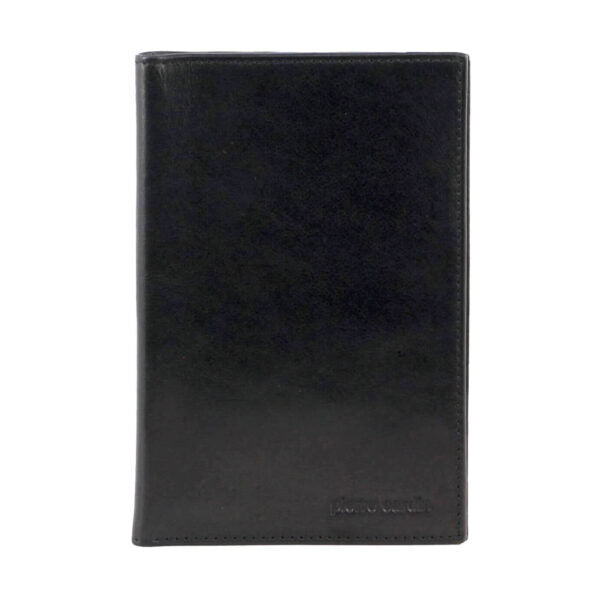 Pierre Cardin Leather Passport Holder Cover Travel Wallet w/ RFID Protection - Black V563-PC3907-BLACK
