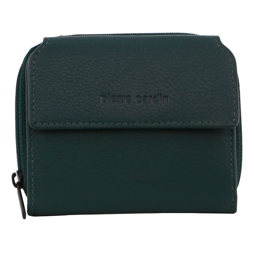 Pierre Cardin Leather Ladies Tri-Fold Tab Zip-Around Wallet - Zirkon V563-PC3908-ZIRKON