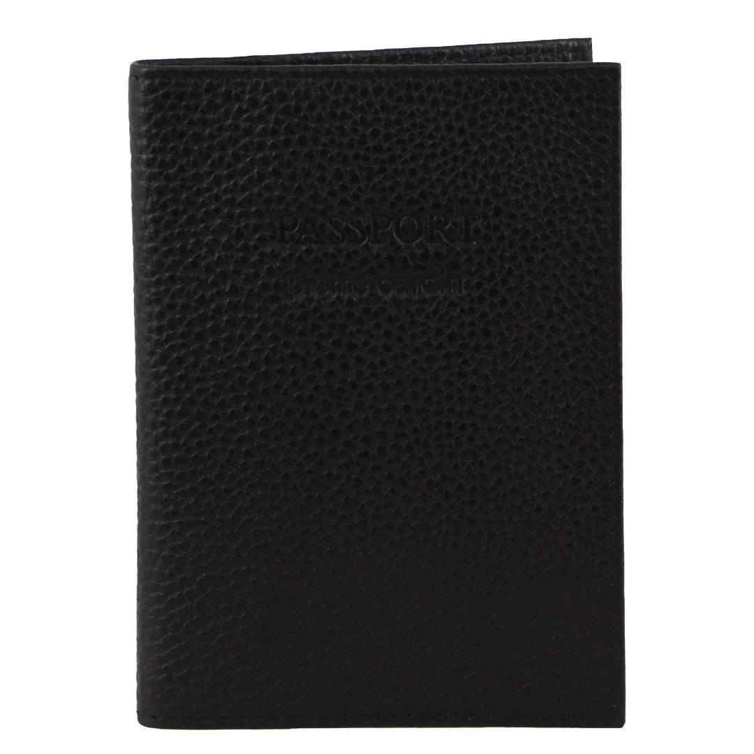 Pierre Cardin Slim Leather Passport Travel Wallet Holder RFID Case Cover - Black V563-PC3909-BLACK