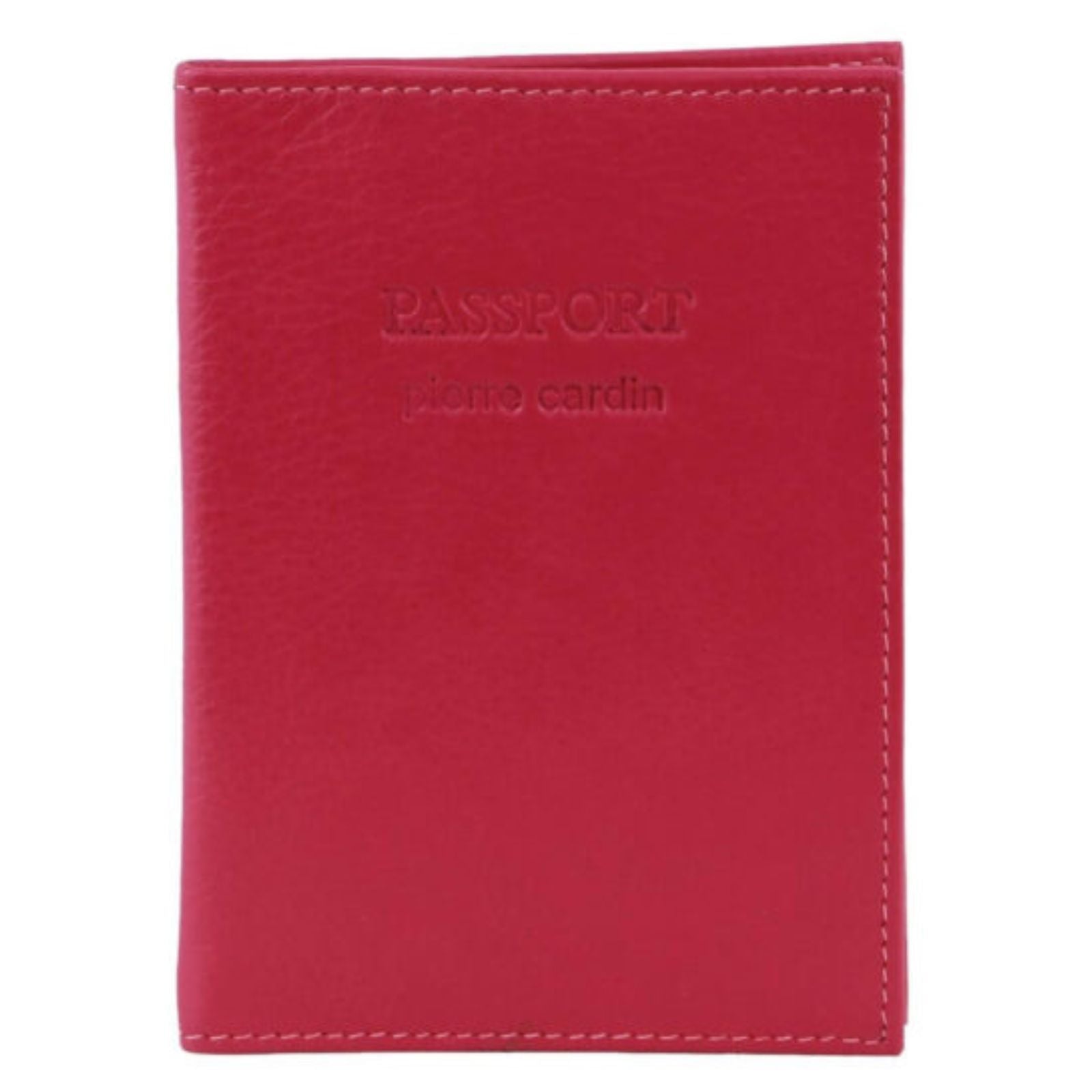 Pierre Cardin Slim Leather Passport Travel Wallet Holder RFID Case Cover - Fuschia V563-PC3909-FUSCHIA