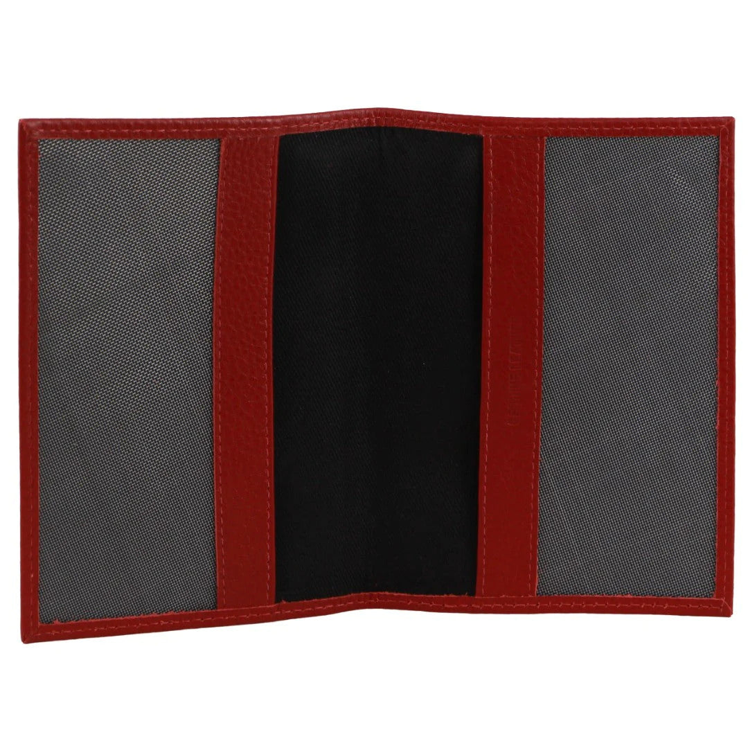 Pierre Cardin Slim Leather Passport Travel Wallet Holder RFID Case Cover - Red V563-PC3909-RED