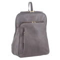 Pierre Cardin Womens Leather Backpack Bag with Pocket Front Multi-Zip - Slate V563-PC_3212-SLATE