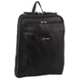 Pierre Cardin Rustic Womens Leather Backpack Bag Handbag Back Pack Travel - Black V563-PC_3213-BLACK