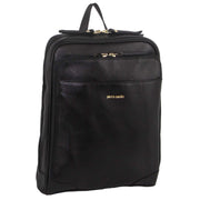 Pierre Cardin Rustic Womens Leather Backpack Bag Handbag Back Pack Travel - Black V563-PC_3213-BLACK