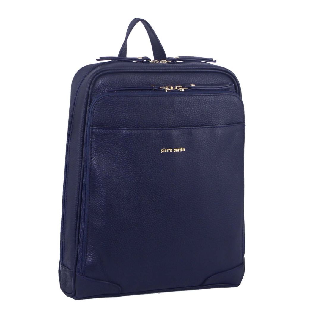 Pierre Cardin Rustic Womens Leather Backpack Bag Handbag Back Pack Travel - Navy V563-PC_3213-NAVY