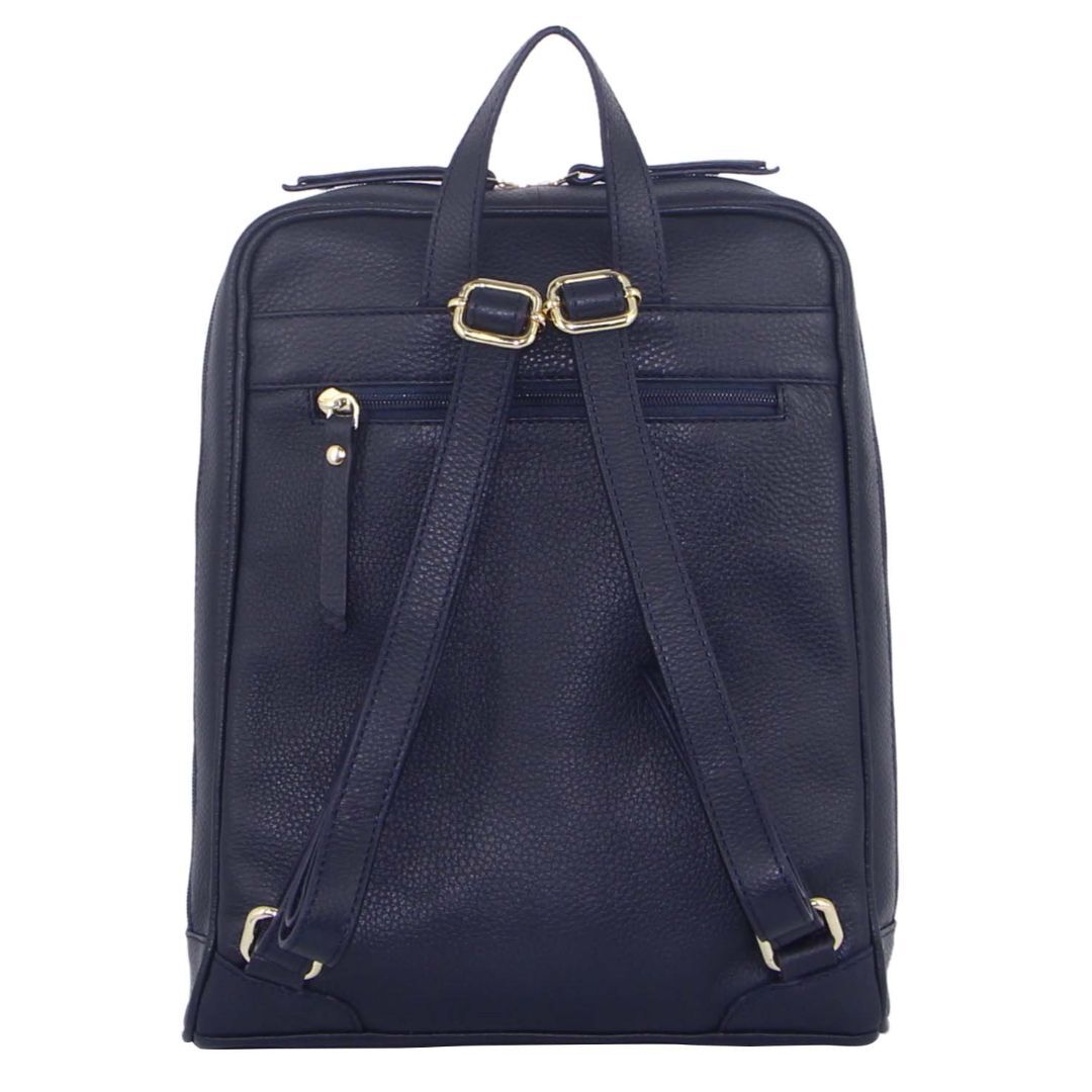 Pierre Cardin Rustic Womens Leather Backpack Bag Handbag Back Pack Travel - Navy V563-PC_3213-NAVY