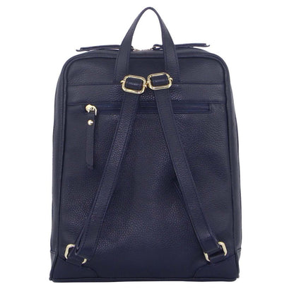 Pierre Cardin Rustic Womens Leather Backpack Bag Handbag Back Pack Travel - Navy V563-PC_3213-NAVY
