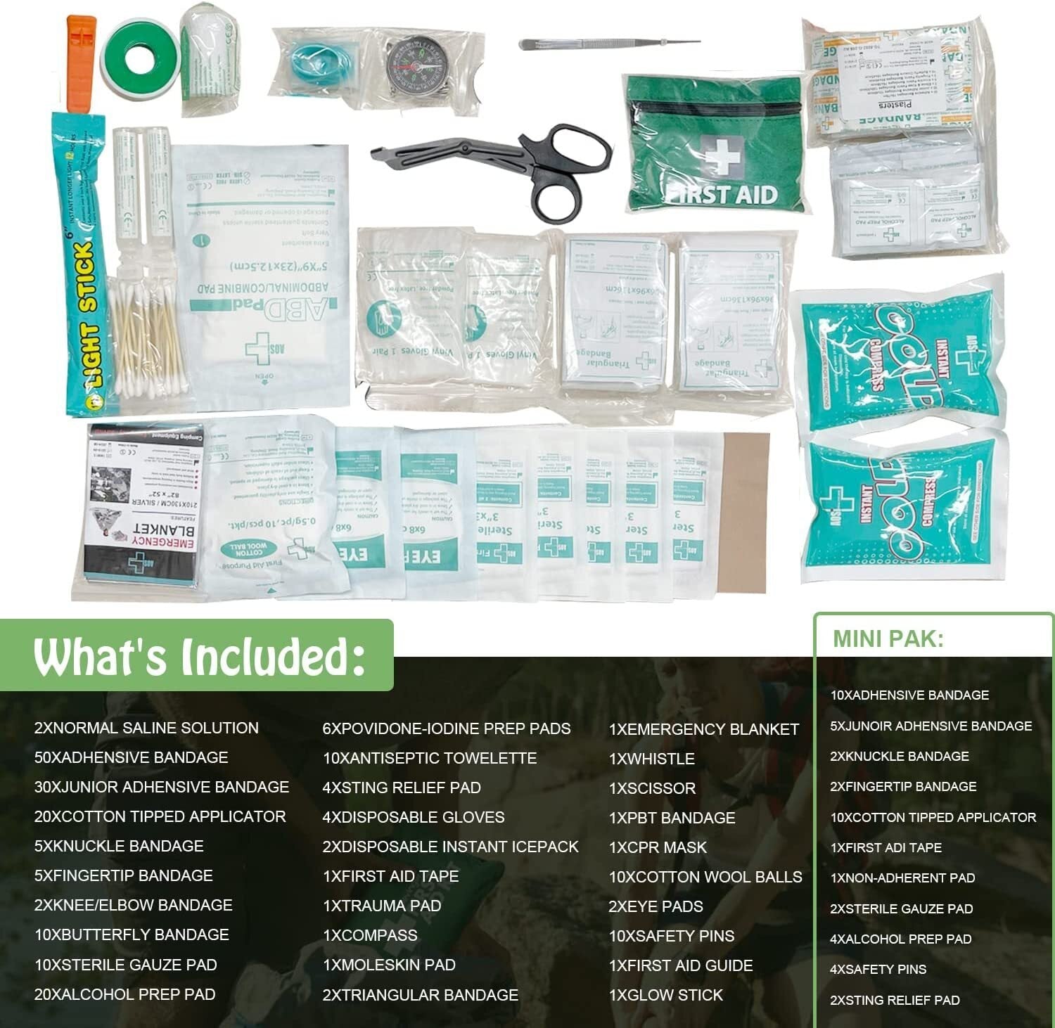 2x 258pcs Premium First Aid Kit Medical Travel Set Emergency Family Safety V563-PE0257-2X