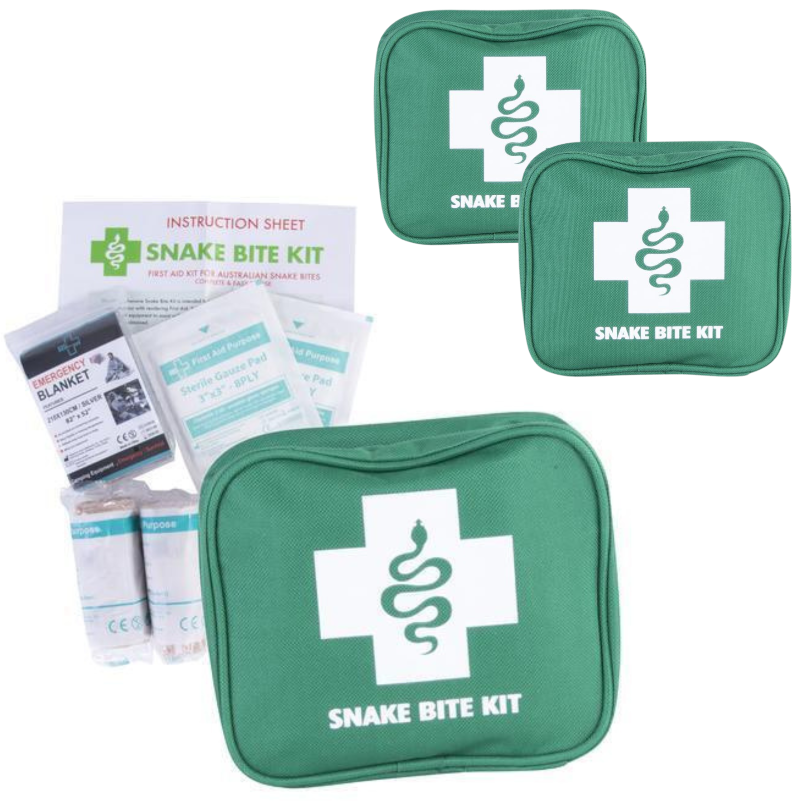 2x 9 Piece Australian Snake Bite First Aid Kit Camping Hiking Travel V563-PE0258_2X