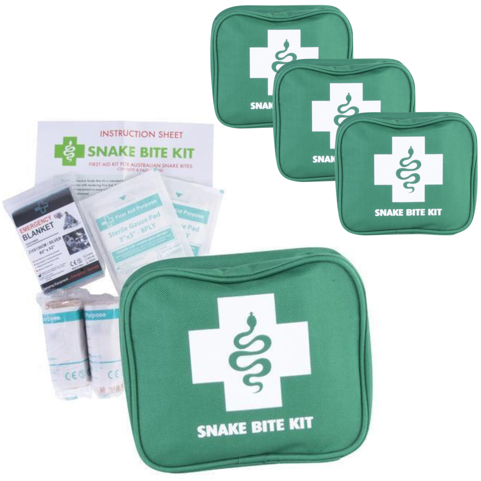 3x 9 Piece Australian Snake Bite First Aid Kit Camping Hiking Travel V563-PE0258_3X