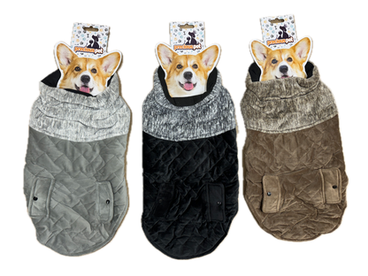 50cm Quilted Dog Jacket Coat Warm Winter Pet Clothes Vest Padded Windbreaker V563-PE093396-ASST