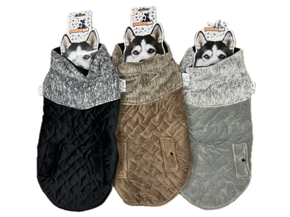 60cm Quilted Dog Jacket Coat Warm Winter Pet Clothes Vest Padded Windbreaker V563-PE093402-ASST