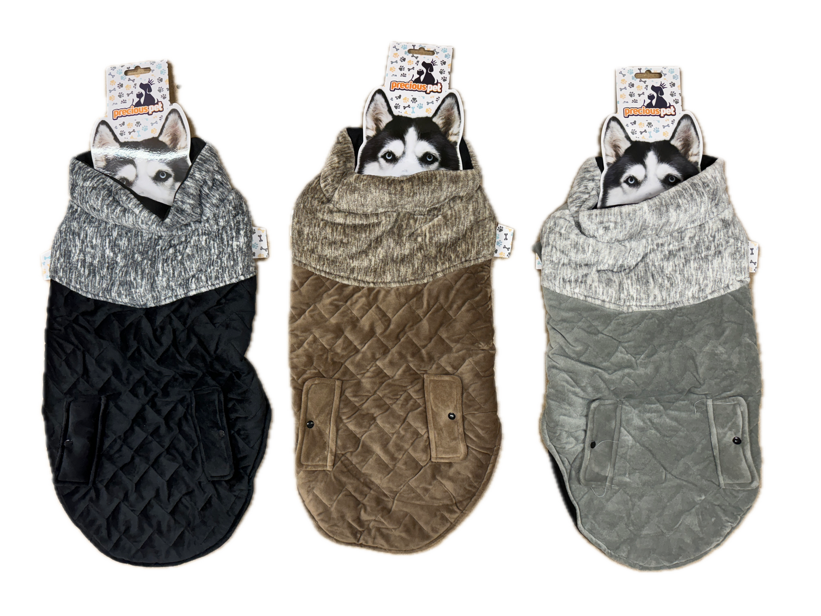 60cm Quilted Dog Jacket Coat Warm Winter Pet Clothes Vest Padded Windbreaker V563-PE093402-ASST