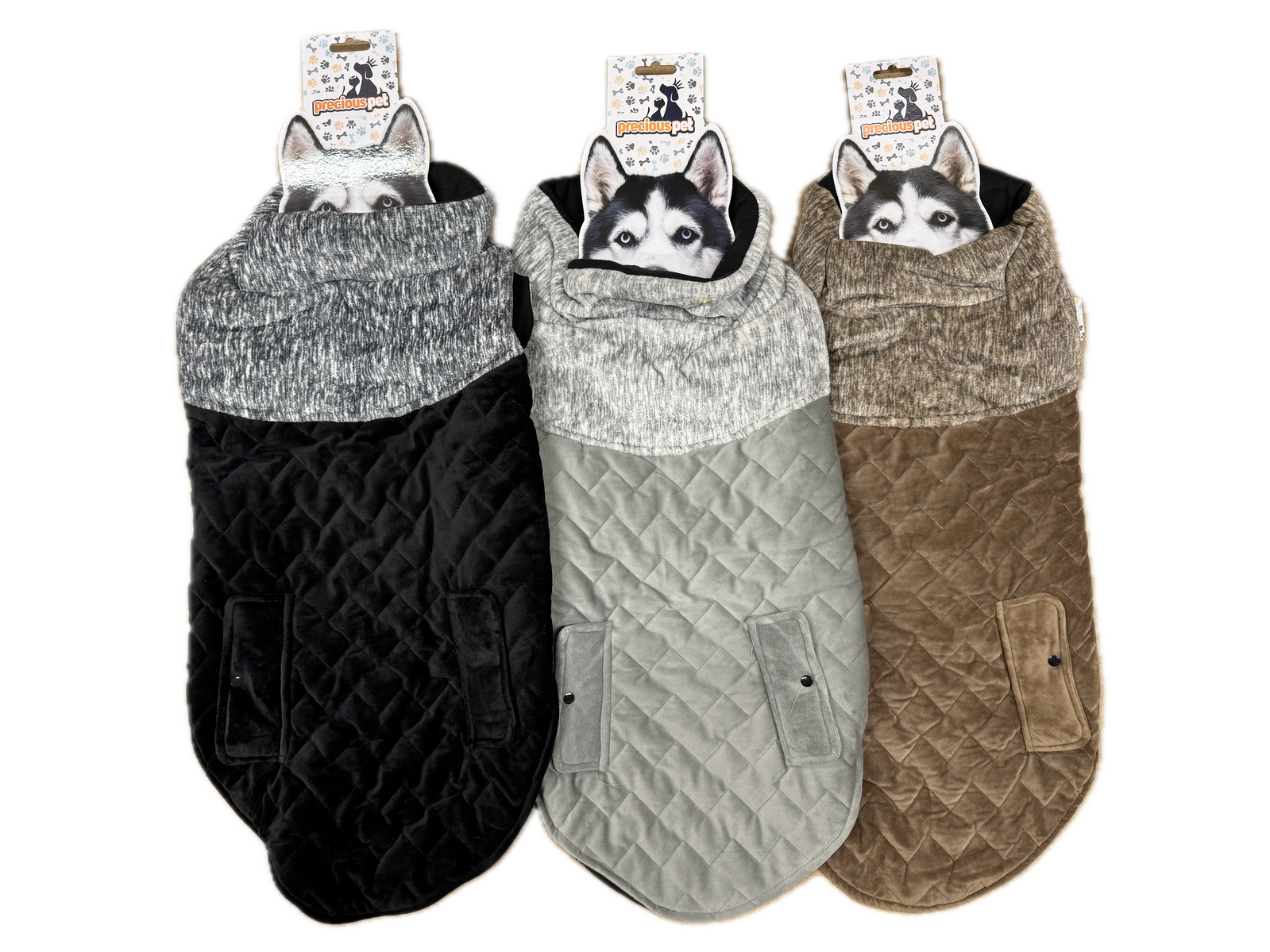 70cm Quilted Dog Jacket Coat Warm Winter Pet Clothes Vest Padded Windbreaker V563-PE093419-ASST