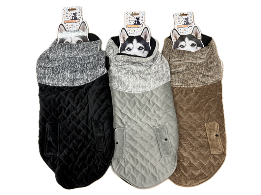 70cm Quilted Dog Jacket Coat Warm Winter Pet Clothes Vest Padded Windbreaker V563-PE093419-ASST