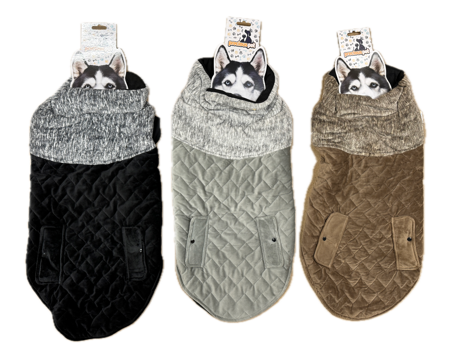 70cm Quilted Dog Jacket Coat Warm Winter Pet Clothes Vest Padded Windbreaker V563-PE093419-ASST