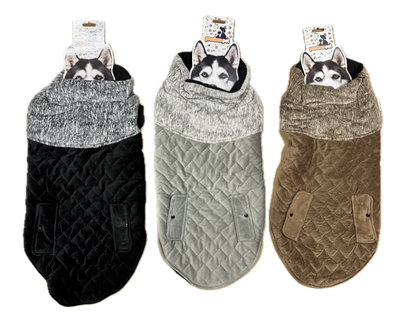 70cm Quilted Dog Jacket Coat Warm Winter Pet Clothes Vest Padded Windbreaker V563-PE093419-ASST