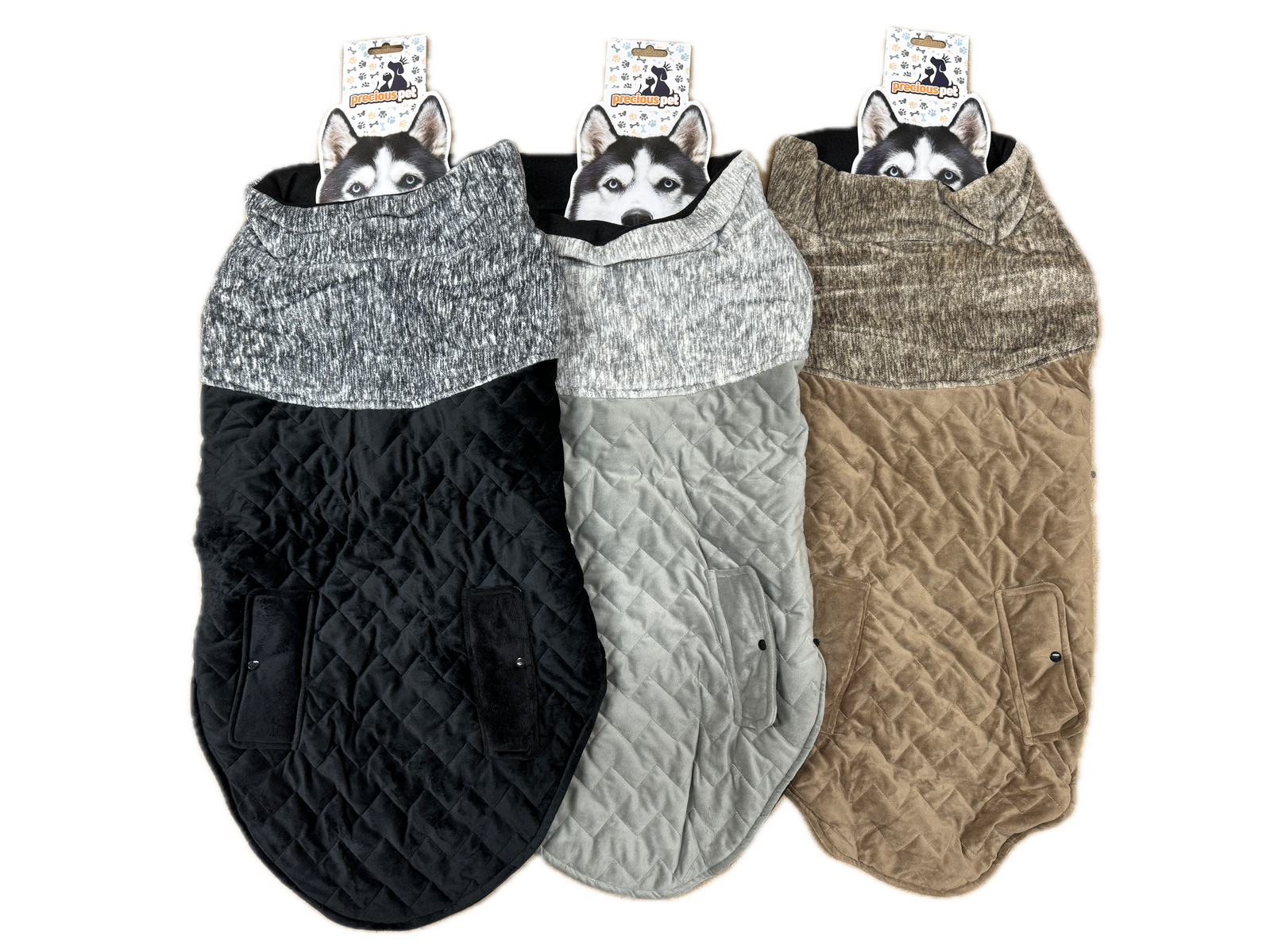 80cm Quilted Dog Jacket Coat Warm Winter Pet Clothes Vest Padded Windbreaker V563-PE093426-ASST