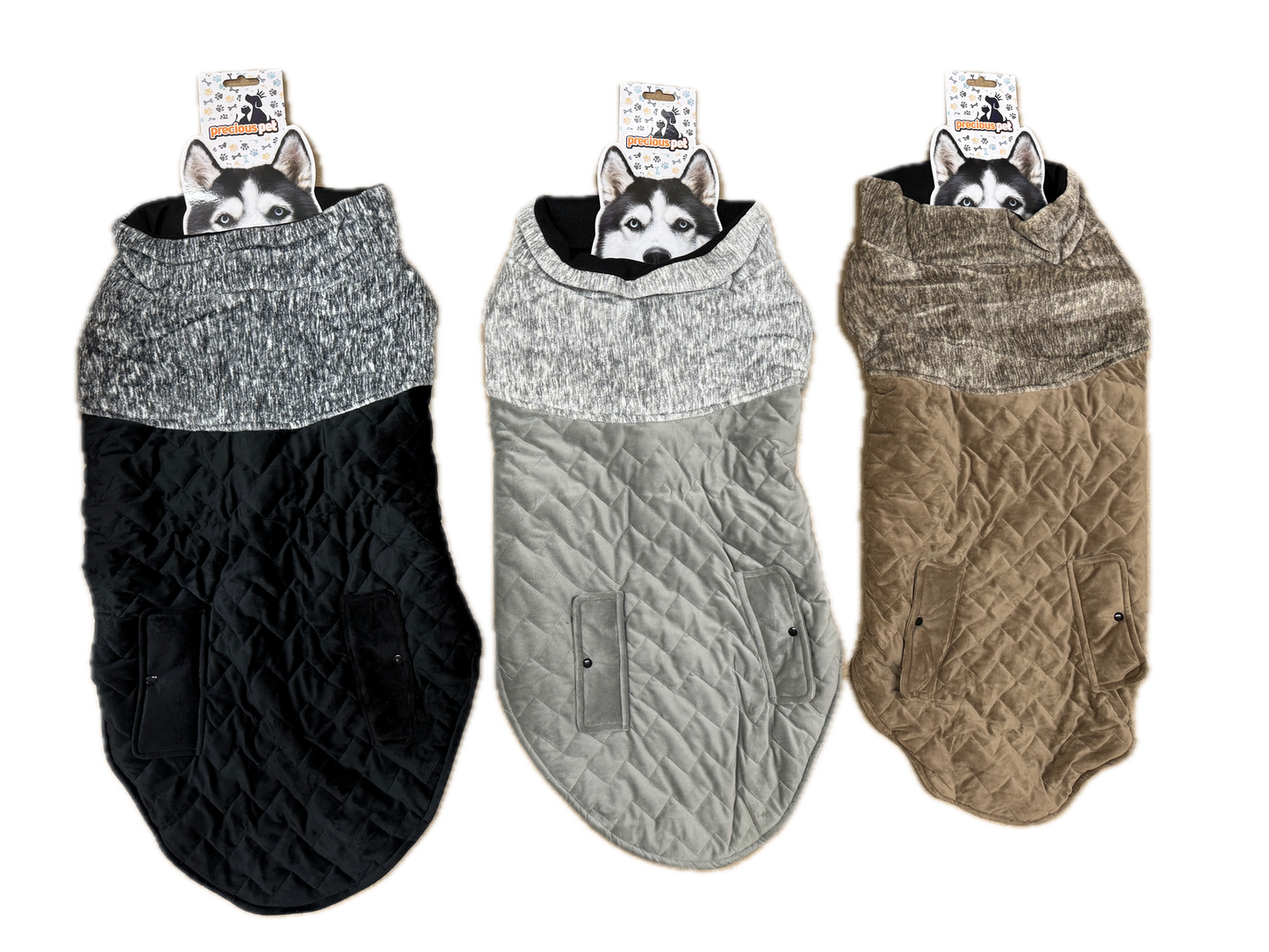 80cm Quilted Dog Jacket Coat Warm Winter Pet Clothes Vest Padded Windbreaker V563-PE093426-ASST