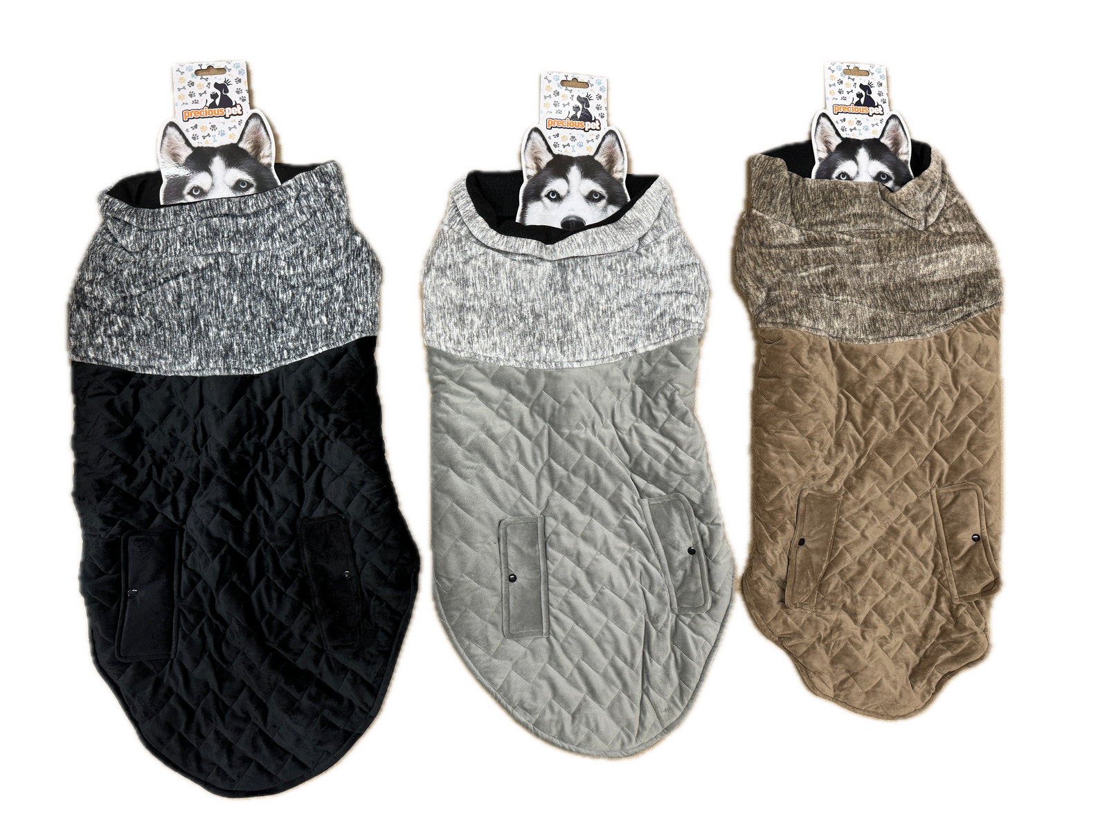 80cm Quilted Dog Jacket Coat Warm Winter Pet Clothes Vest Padded Windbreaker V563-PE093426-ASST