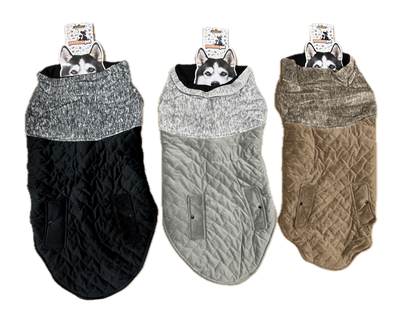 80cm Quilted Dog Jacket Coat Warm Winter Pet Clothes Vest Padded Windbreaker V563-PE093426-ASST