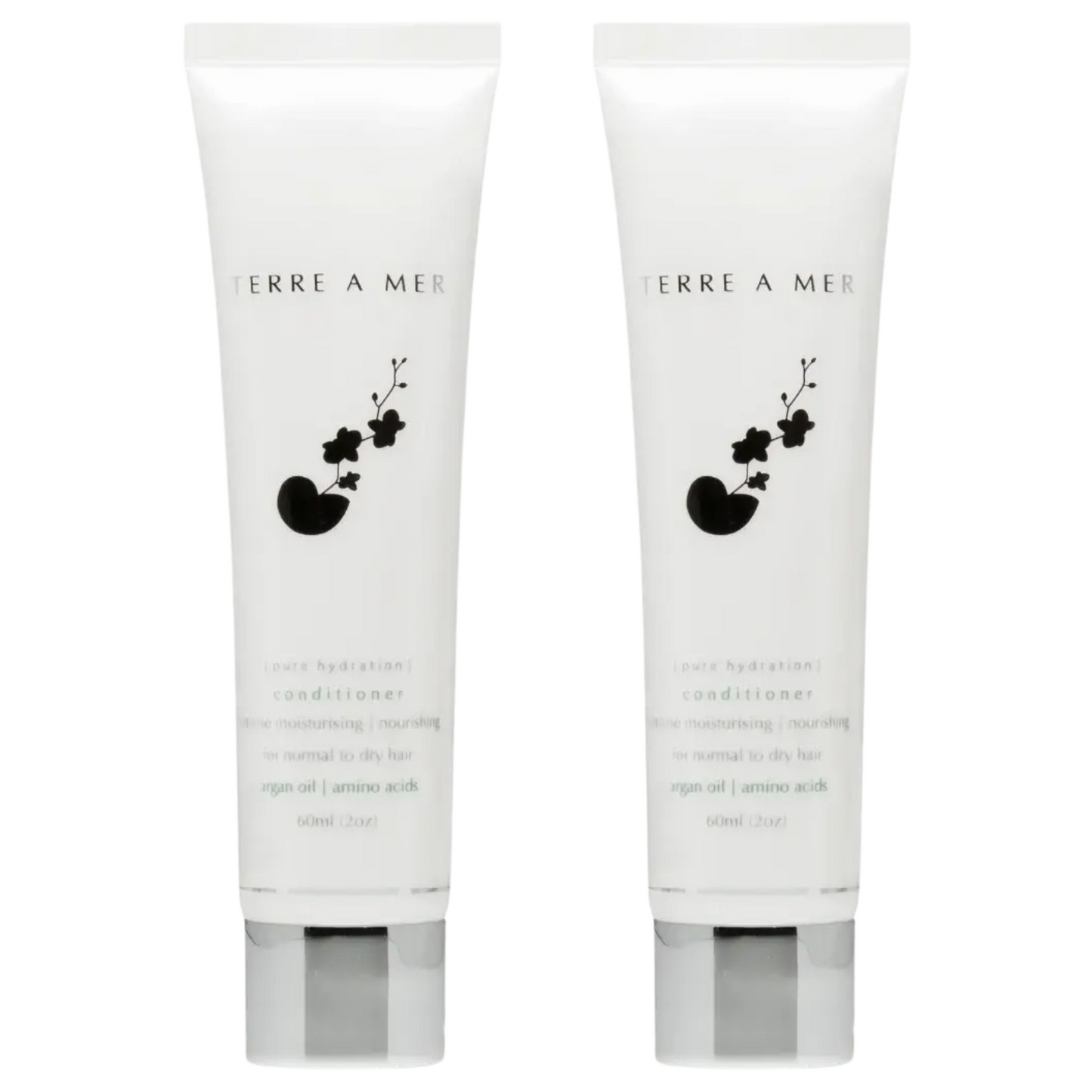 2x Terre A Mer Pure Hydration Amino Acid/Argan Conditioner - 60ml Travel Size V563-PH_TRVL_CONDITIONER-2PCS