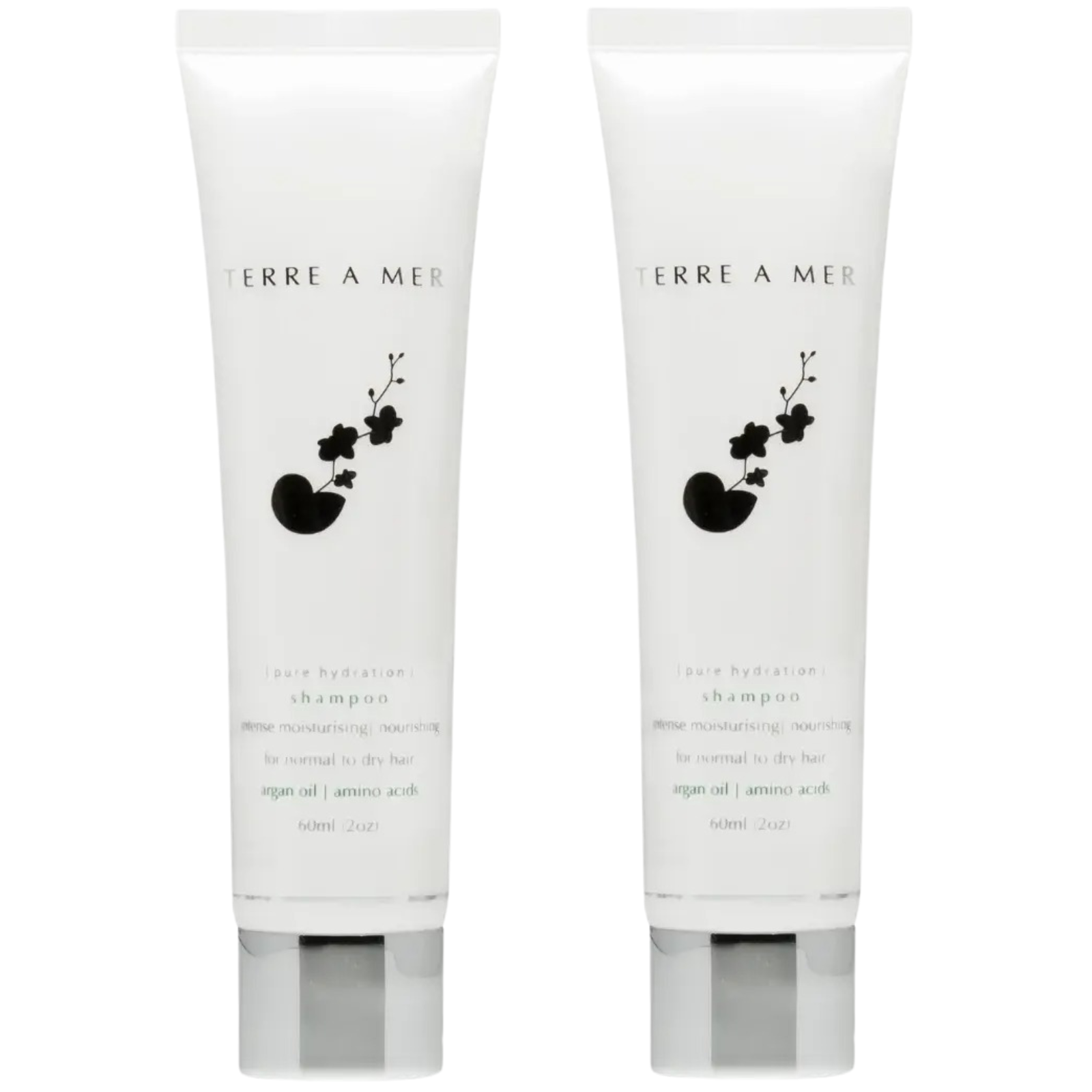2x Terre A Mer Pure Hydration Amino Acid/Argan Oil Shampoo - 60ml Travel Size V563-PH_TRVL_SHAMPOO-2PCS