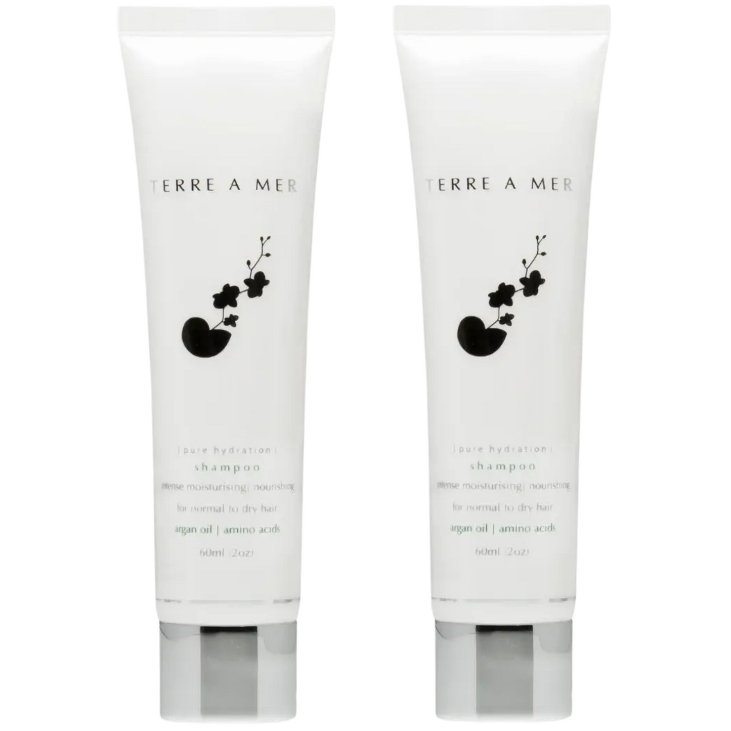 2x Terre A Mer Pure Hydration Amino Acid/Argan Oil Shampoo - 60ml Travel Size V563-PH_TRVL_SHAMPOO-2PCS