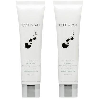 2x Terre A Mer Pure Hydration Amino Acid/Argan Oil Shampoo - 60ml Travel Size V563-PH_TRVL_SHAMPOO-2PCS