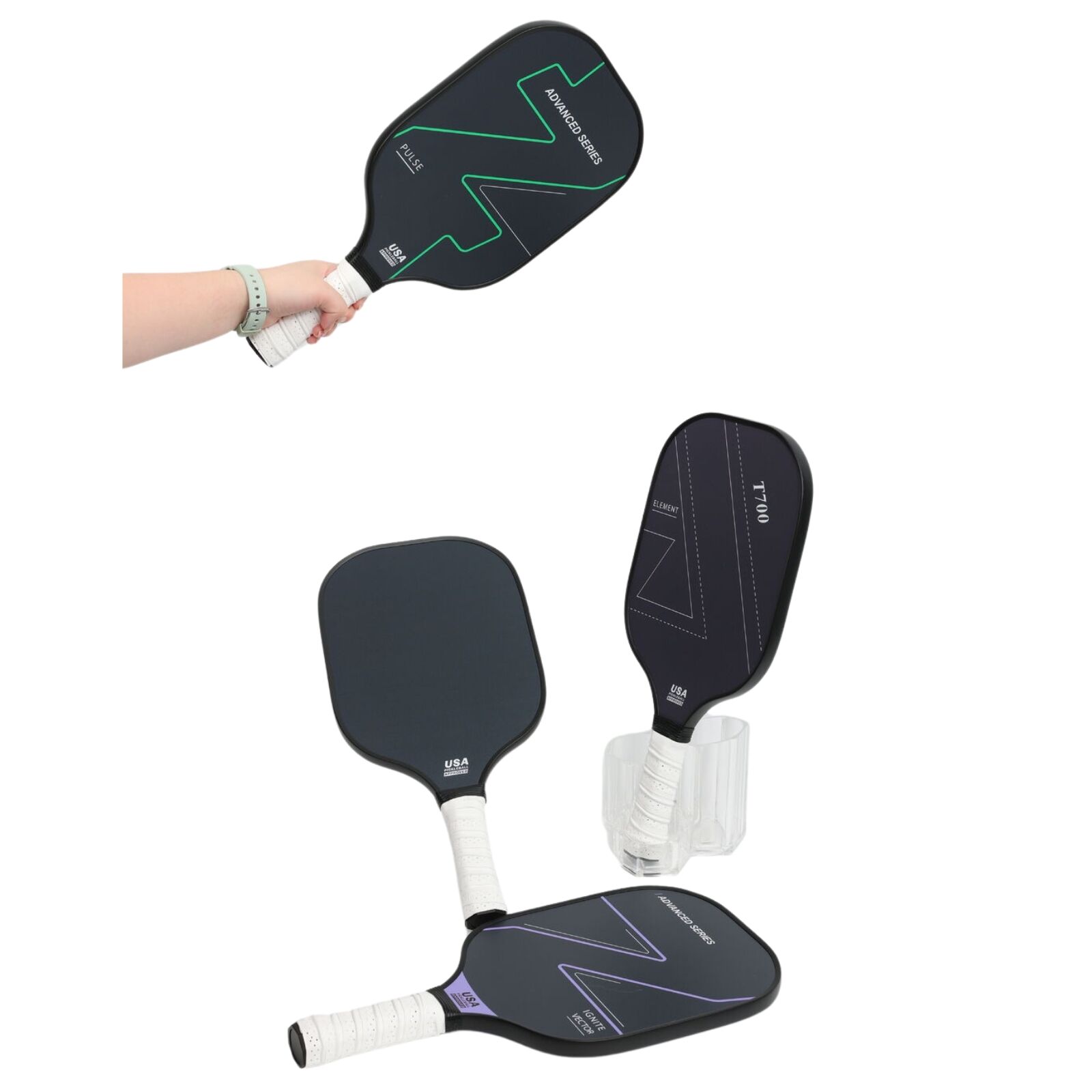 4x Graphite Carbon Fiber Pickleball Paddles Pickle Ball Racket Racquet Bulk V563-PICKLEBALL_4PACK