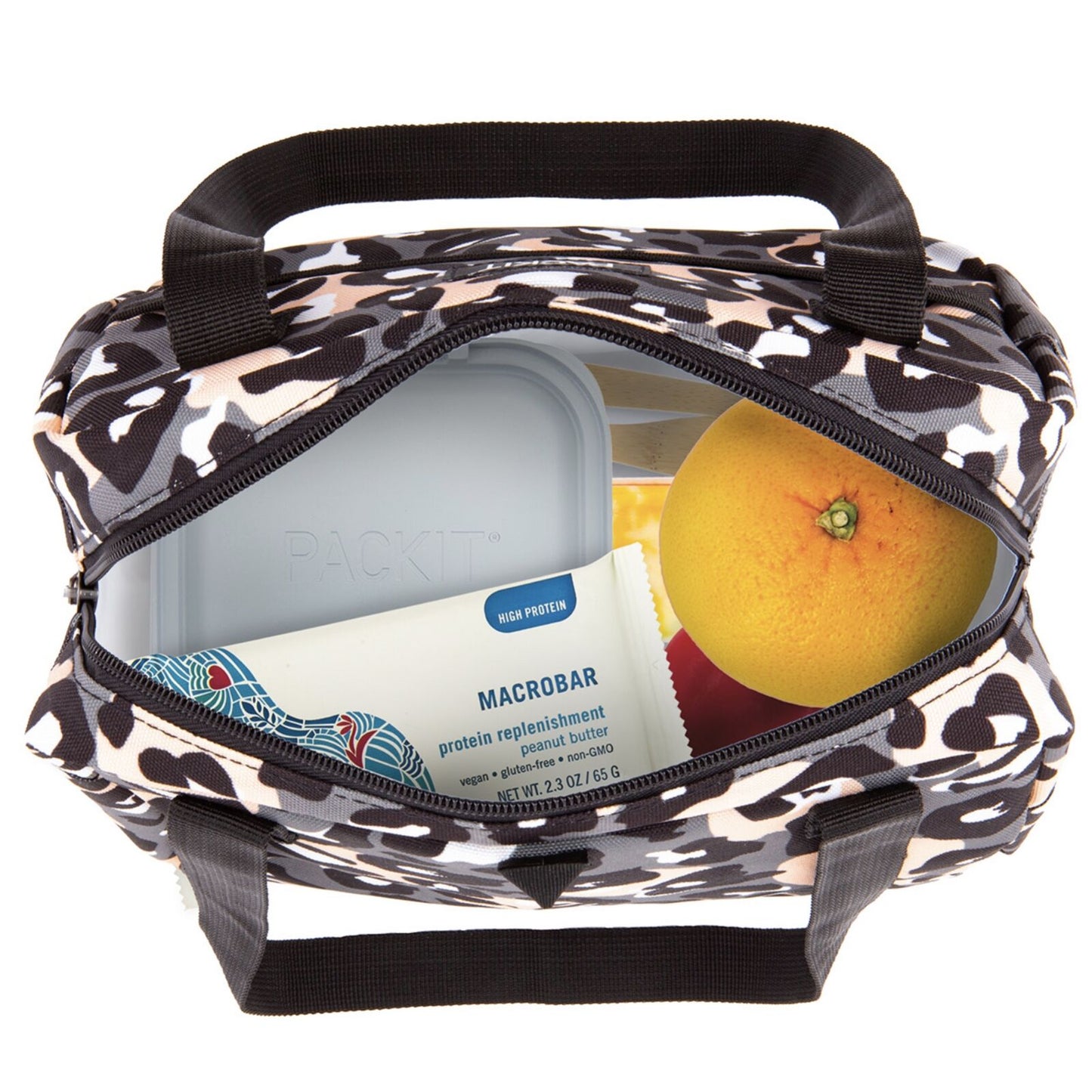 PACKIT Freezable Ice Lunch Bag Tote Food Storage Camping Travel Tiger - Wild Leopard V563-PKT-LH-WLG