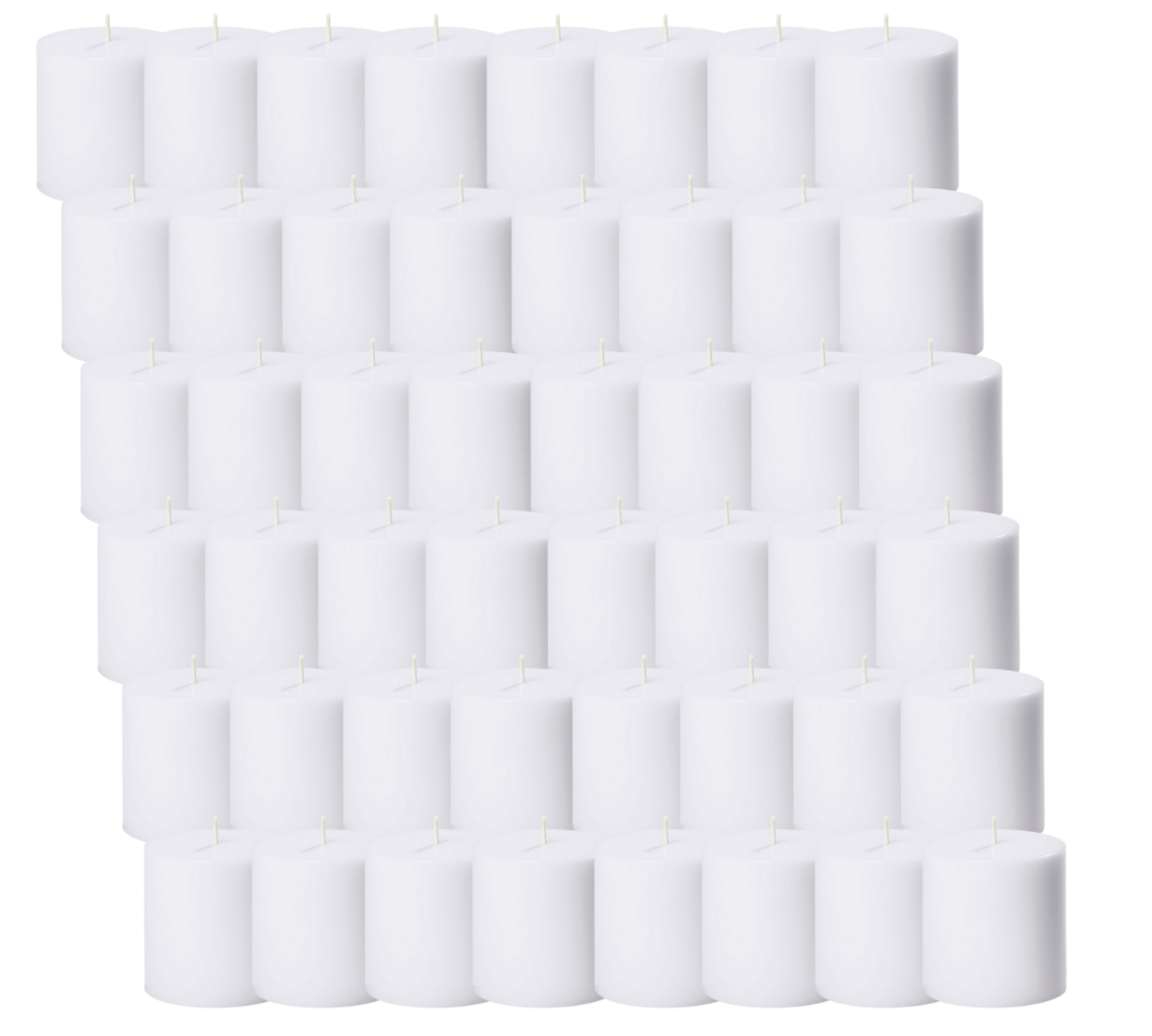 48x Premium Church Candle Pillar Candles White Unscented Lead Free 36Hrs - 7*7cm V563-PL235U-48PCS