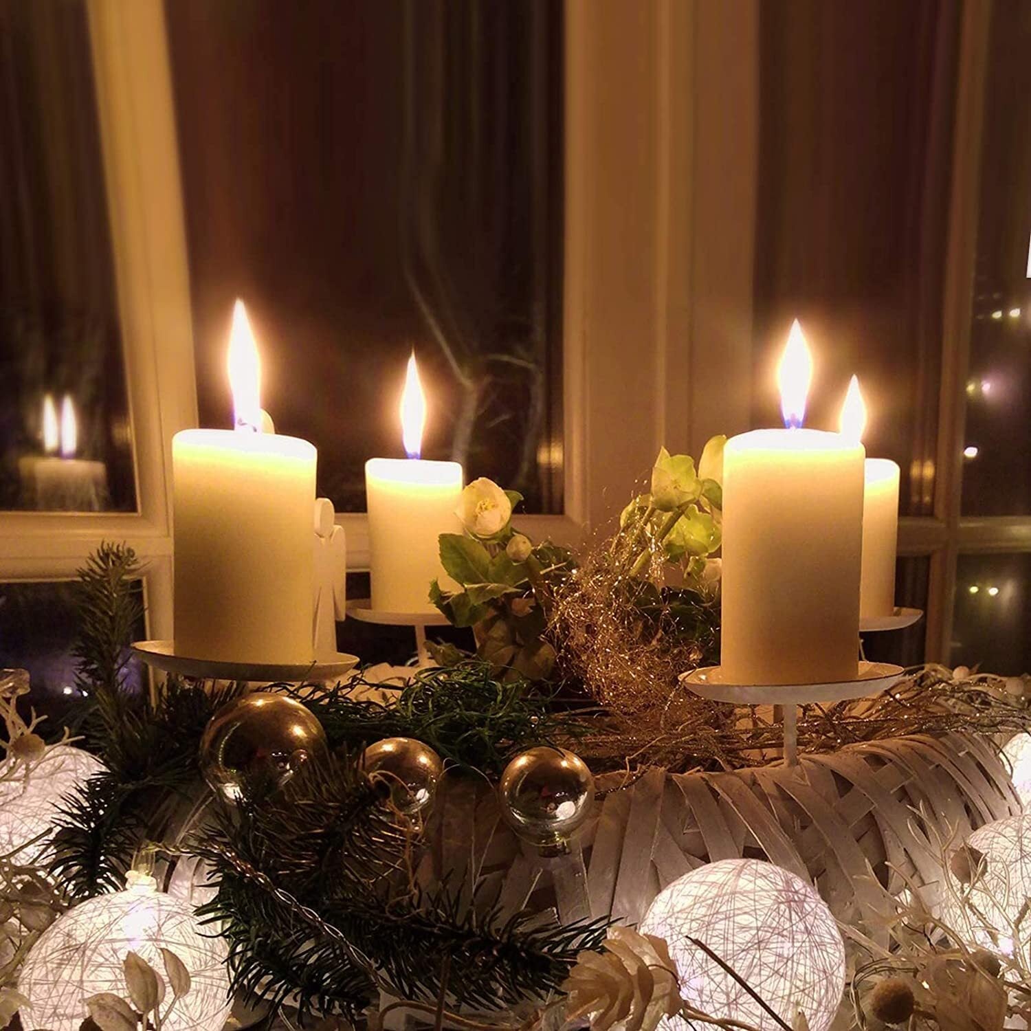 48x Premium Church Candle Pillar Candles White Unscented Lead Free 36Hrs - 7*7cm V563-PL235U-48PCS