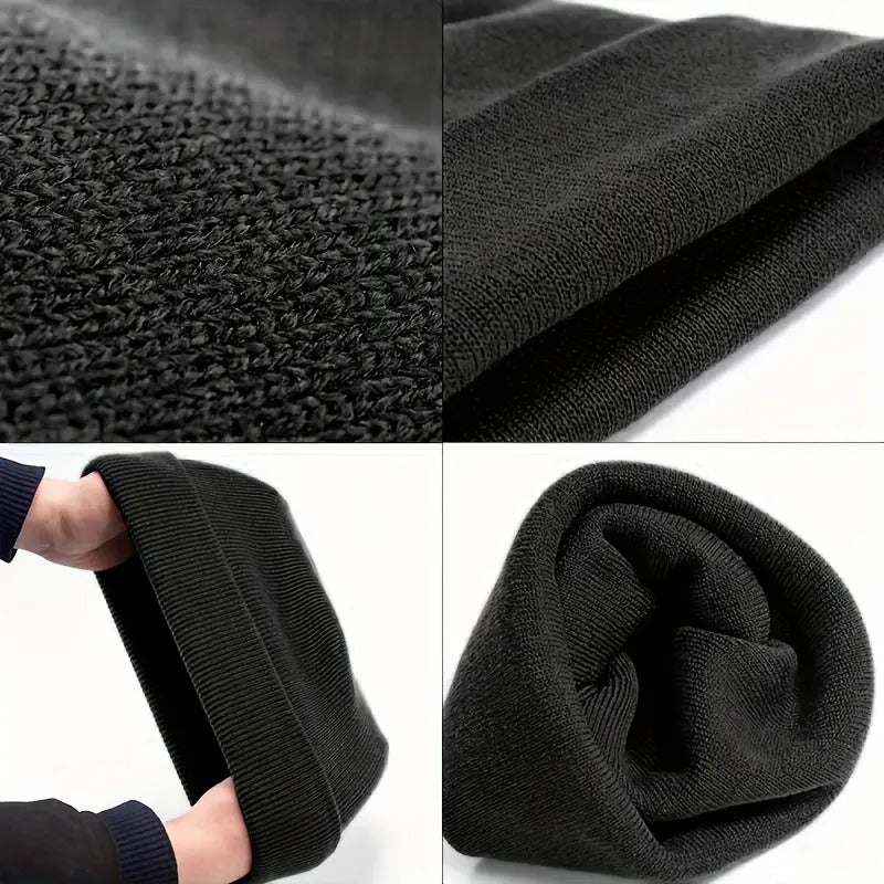 PLAIN BEANIE Unisex Mens Womens Winter Warm Hat Ski Cap Knit One Size - Black V563-PLAINBEANIE-BLK