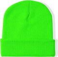 PLAIN BEANIE Unisex Mens Womens Winter Warm Hat Ski Cap Knit One Size - Fluro Green V563-PLAINBEANIE-FLUROGRN