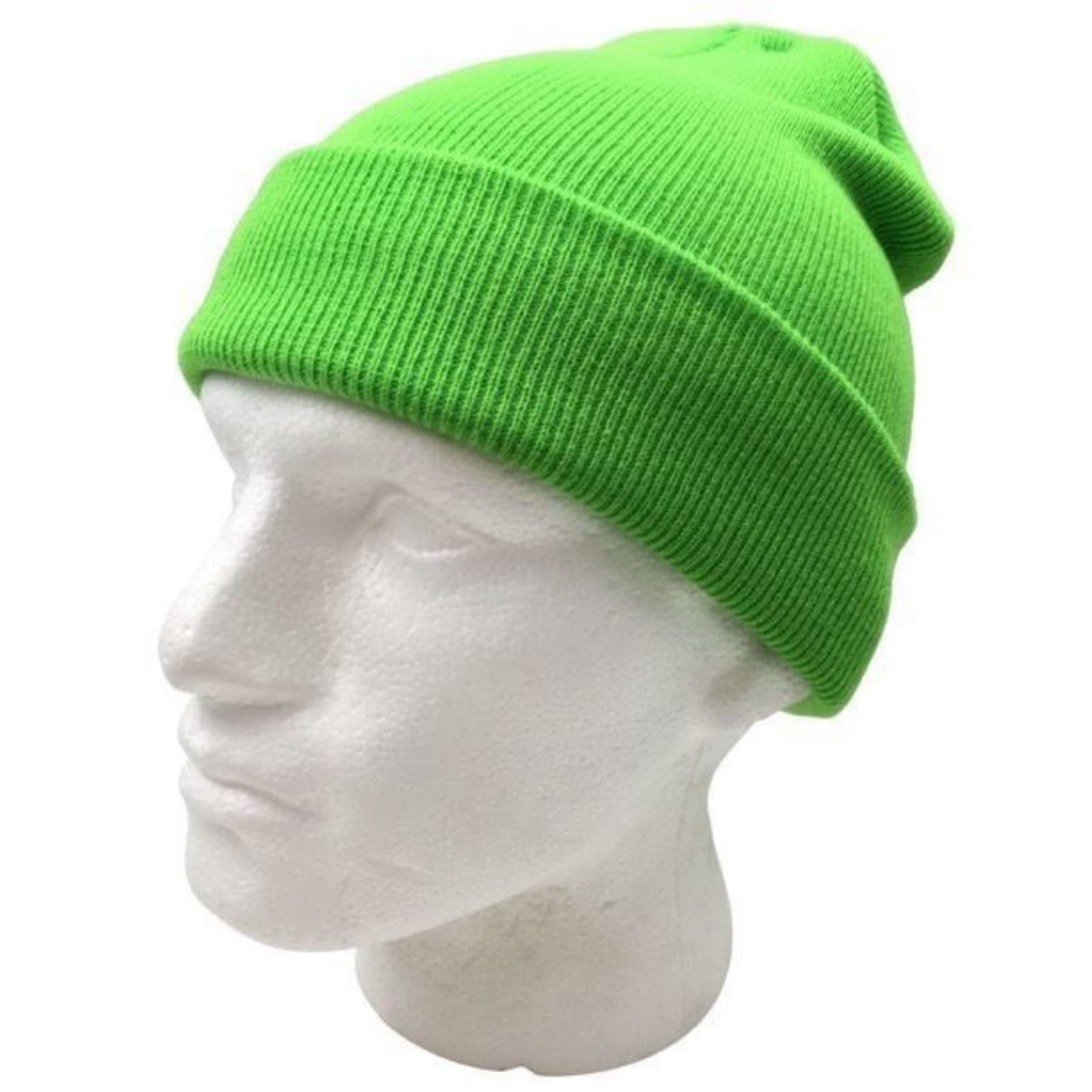 PLAIN BEANIE Unisex Mens Womens Winter Warm Hat Ski Cap Knit One Size - Fluro Green V563-PLAINBEANIE-FLUROGRN