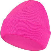 PLAIN BEANIE Unisex Mens Womens Winter Warm Hat Ski Cap Knit One Size - Fluro Pink V563-PLAINBEANIE-FLUROPNK