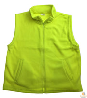 PLAIN HI VIS Polar Fleece Vest Full Zip Safety Workwear High Visibility Fleecy - Fluro Yellow - L V563-PLAINHIVIS-FLUROYELLOW-L