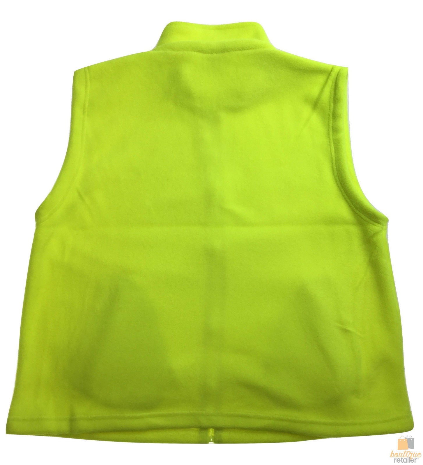 PLAIN HI VIS Polar Fleece Vest Full Zip Safety Workwear High Visibility Fleecy - Fluro Yellow - L V563-PLAINHIVIS-FLUROYELLOW-L