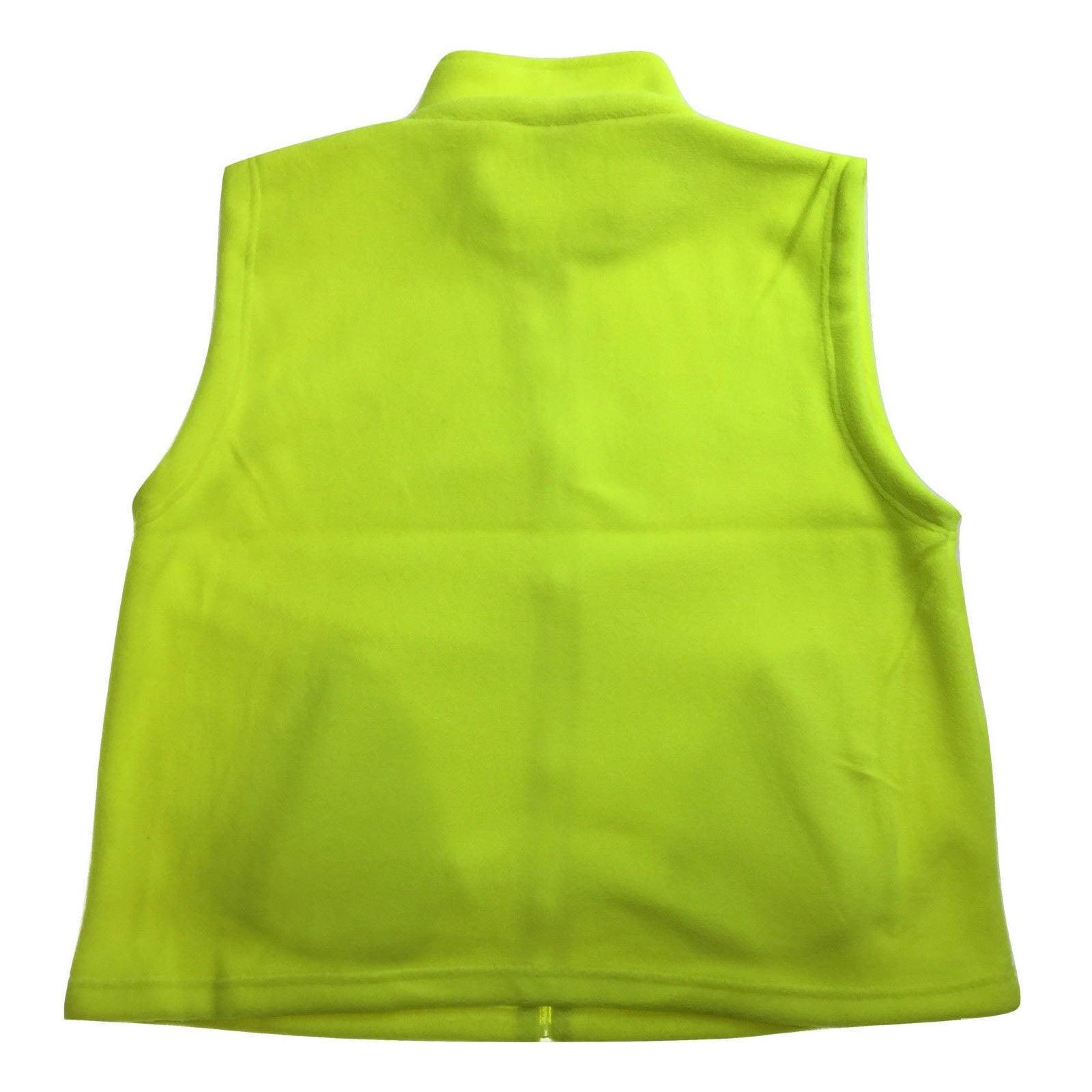 PLAIN HI VIS Polar Fleece Vest Full Zip Safety Workwear High Visibility Fleecy - Fluro Yellow - XL V563-PLAINHIVIS-FLUROYELLOW-XL